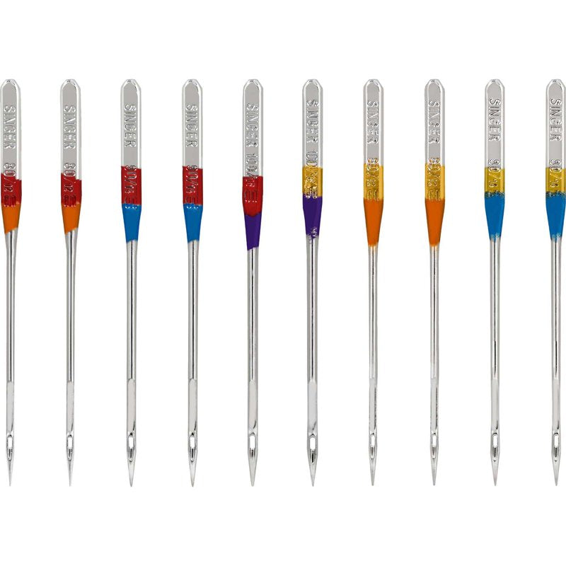 Universal & Ball Point Sewing Machine Needles Set - 10 Pack for All Fabrics