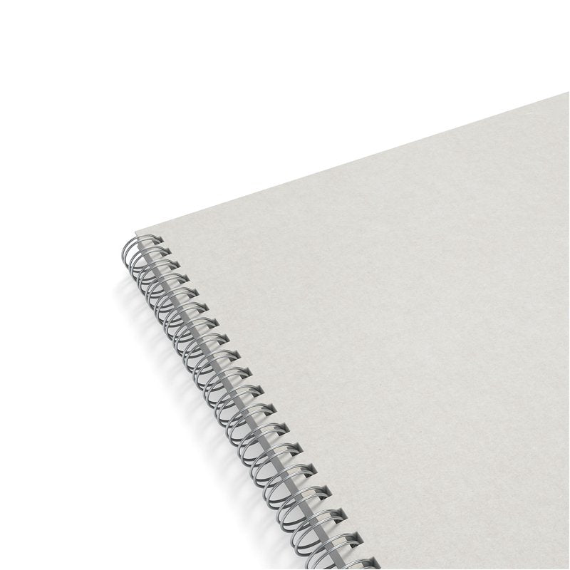 Large Hard Cover Ruled Notebook - Gray & Blue - 8.5x11, 80 Sheets