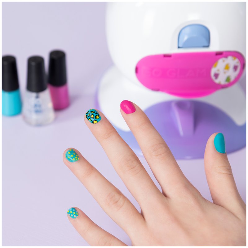 Kids Nail Stamper Kit with 5 Patterns and Nail Dryer - at Home Manicure & Pedicure