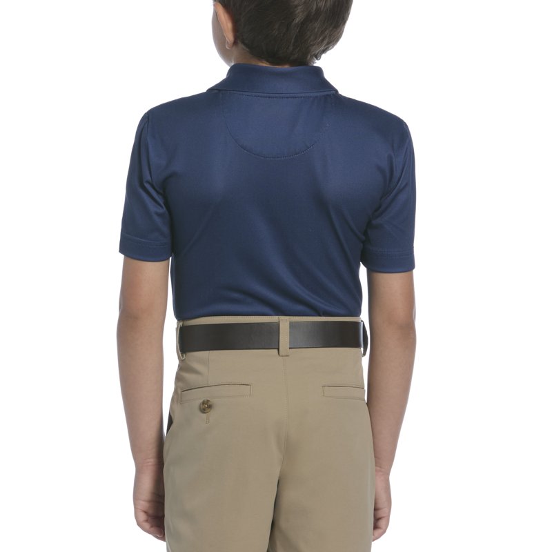 Boys Golf Polo Shirt Performance Textured Chest Short Sleeve Moisture Wicking