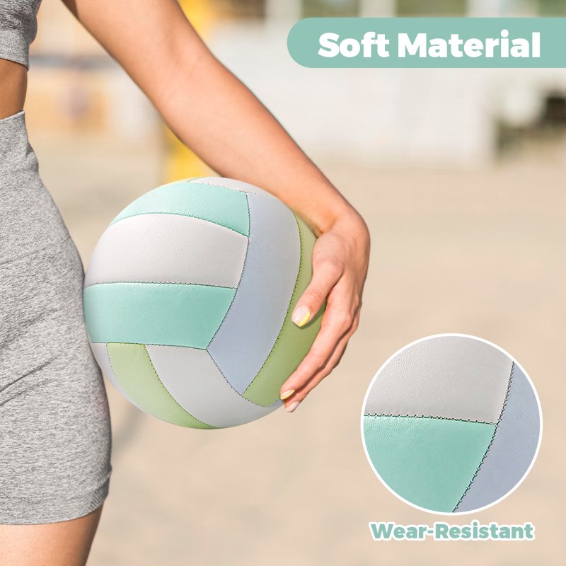 Indoor & Outdoor Volleyball - Soft Touch, Official Size 5 for Kids & Adults, Blue