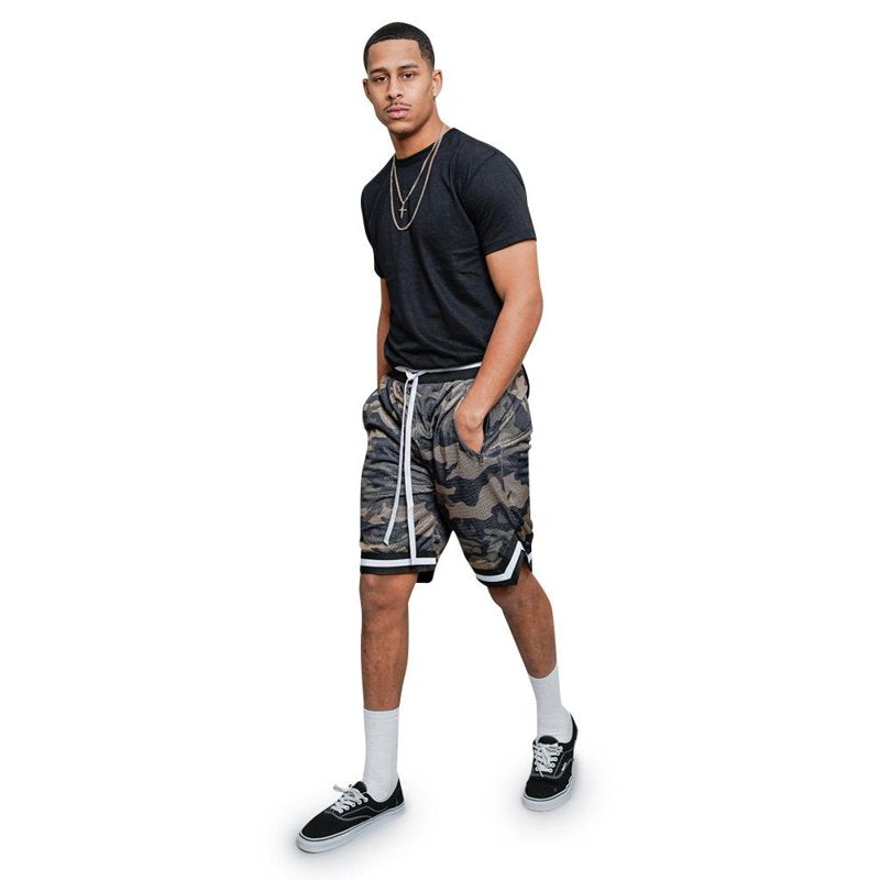 Men's Double Layer Mesh Basketball Shorts with Zippered Pockets - Breathable Athletic Wear