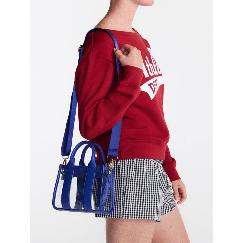 Clear Mini Tote Bag for Women - Game Day Stadium Approved with Zipper Closure