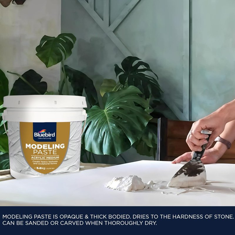 High Density White Modeling Paste - 4L Acrylic Texture Medium for Art & Sculpting