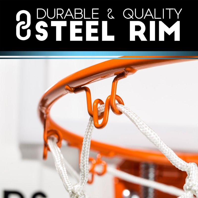 Indoor Over The Door Mini Basketball Hoop Set with Mini Ball & Pump - Kids & Office