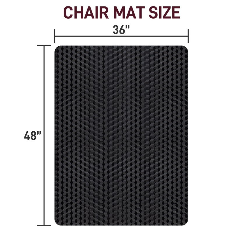 Office Chair Mat for Hard Floors & Carpets 36x48 Anti-Slip Waterproof PVC