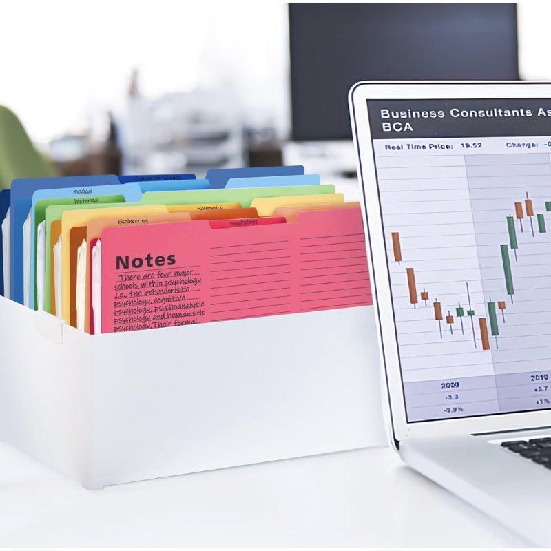 Colorful Office File Folders Set - 16 Pack, Expandable, Trisection Tabs