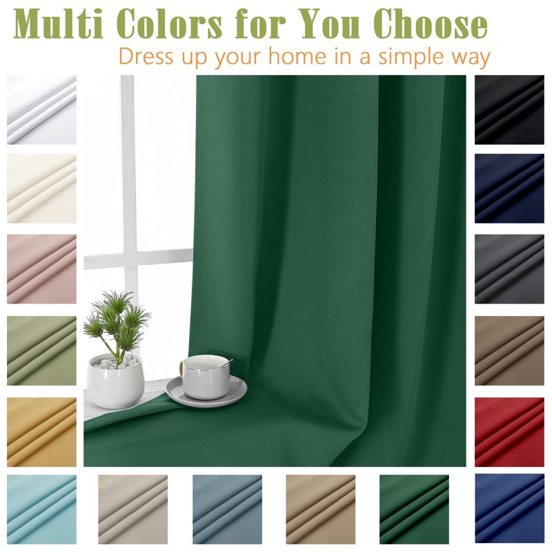 Blackout Curtains 2 Panels - Thermal Grommet Room Darkening Drapes for Tall Windows