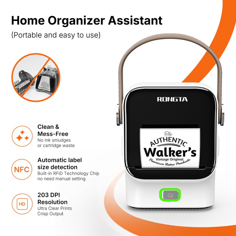 Portable Bluetooth Label Maker with Tape - Home Organization, Rechargeable