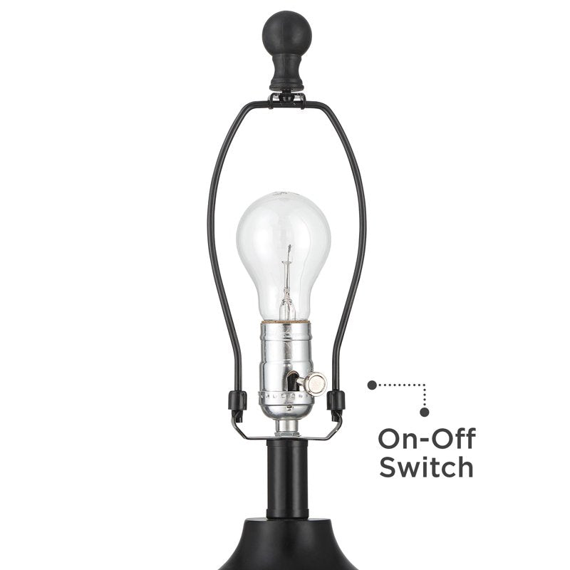 Set of 2 Rustic Industrial Table Lamps with USB Charging Ports - 25"