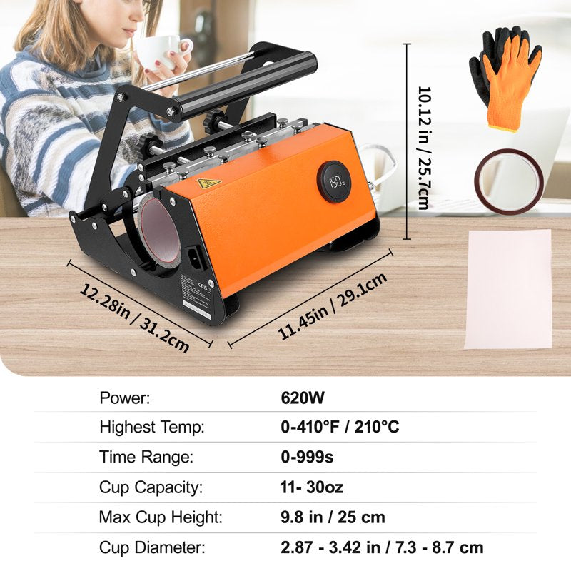 30oz Tumbler Heat Press Machine for Sublimation Transfer - DIY Mug & Cup Press