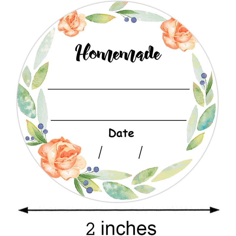 Watercolor Floral Canning Labels - 2 Inch Write-On Jar Stickers, 500 Pcs
