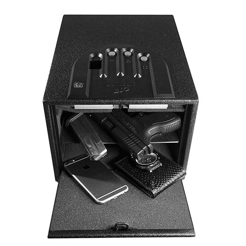 Electronic Gun Safe with Biometric Fingerprint Lock - Steel Handgun & Valuables Lock Box