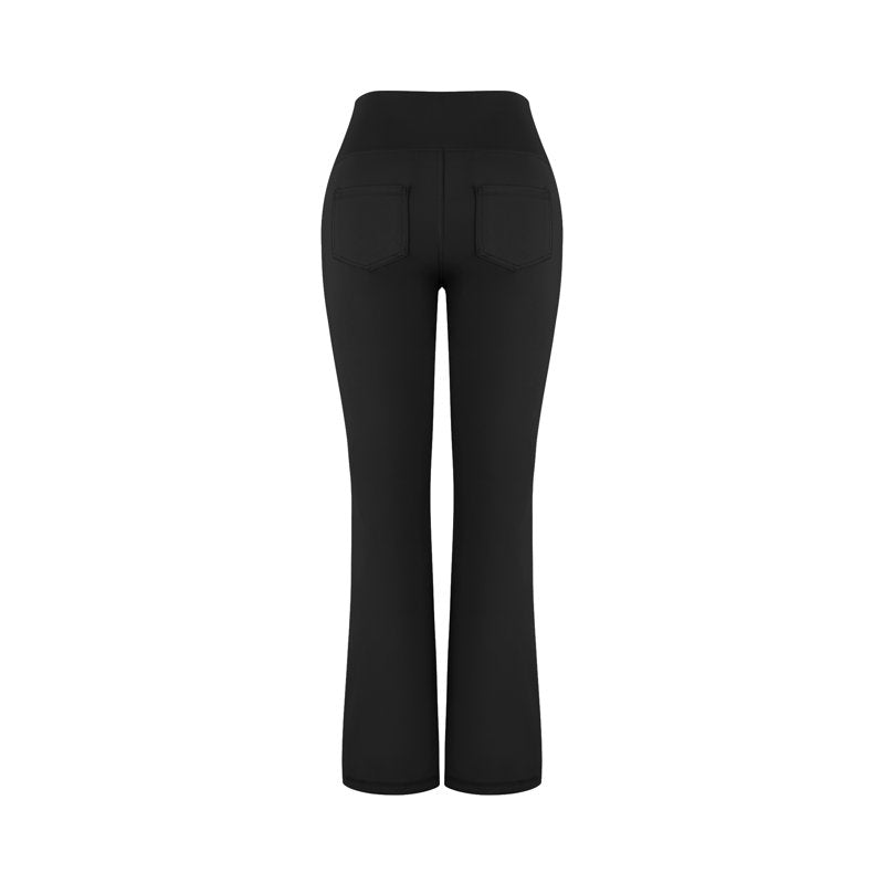 High Waist Bootleg Yoga Pants with Pockets for Women - Stretch & Flare Leggings