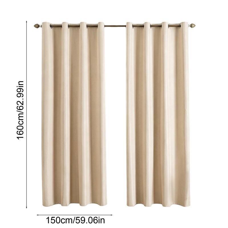 Insulated Blackout Curtains - Light Blocking Window Drape for Bedroom & Living Room, 59x63in