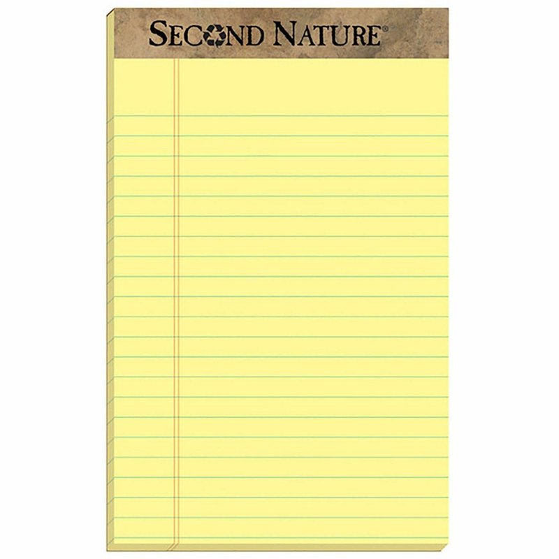 Recycled Ruled Notepad - 50 Sheets, 5 x 8 Inches, Canary, Pack of 12