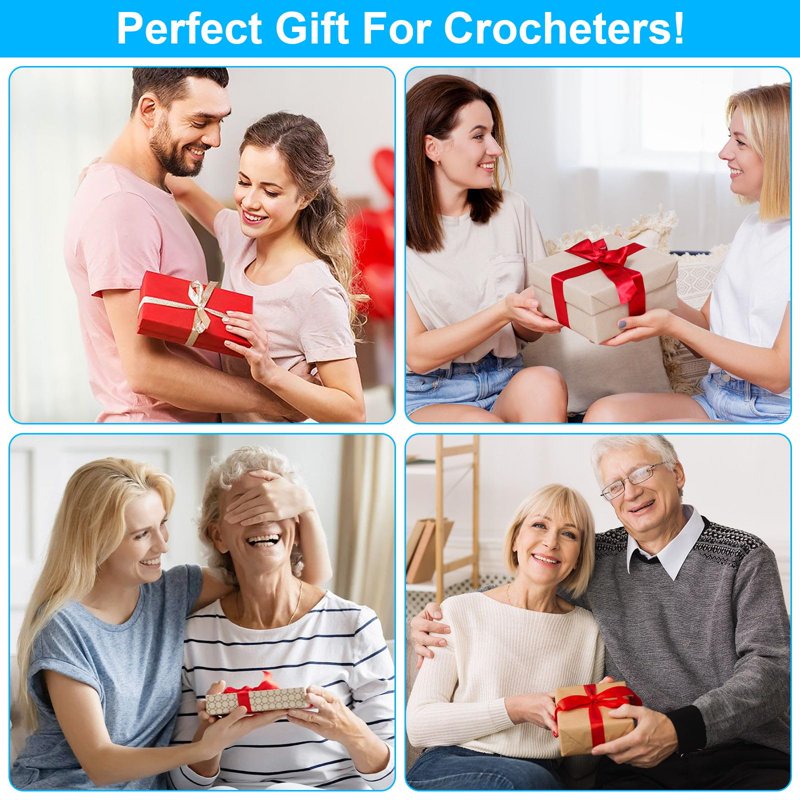 Crochet Hook Set with Ergonomic Handles 12 Sizes 41-Piece Yarn Kit for Beginners