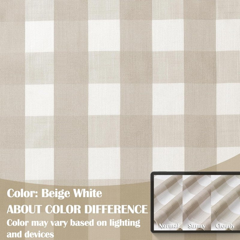 Buffalo Plaid Window Curtain Panels - Rustic Farmhouse Style 40x63 Inches