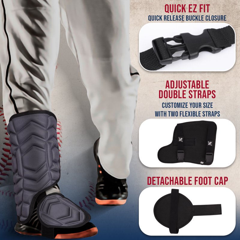 Baseball Batting Leg Guard with Adjustable Straps Youth & Adult Protection