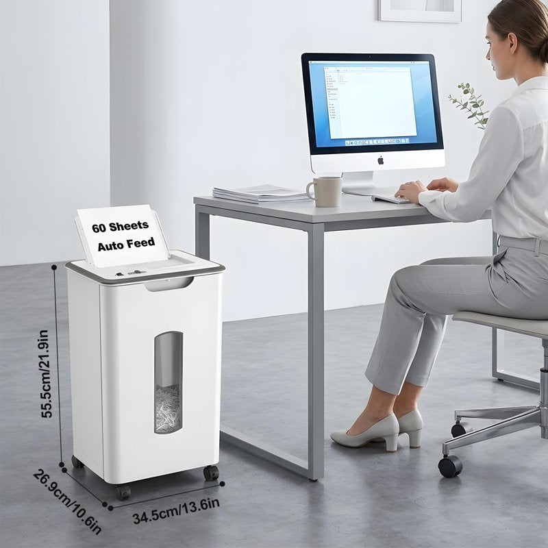 Cross Cut Paper Shredder 60 Sheets with 5.8-Gallon Bin, CD & Credit Card Slot