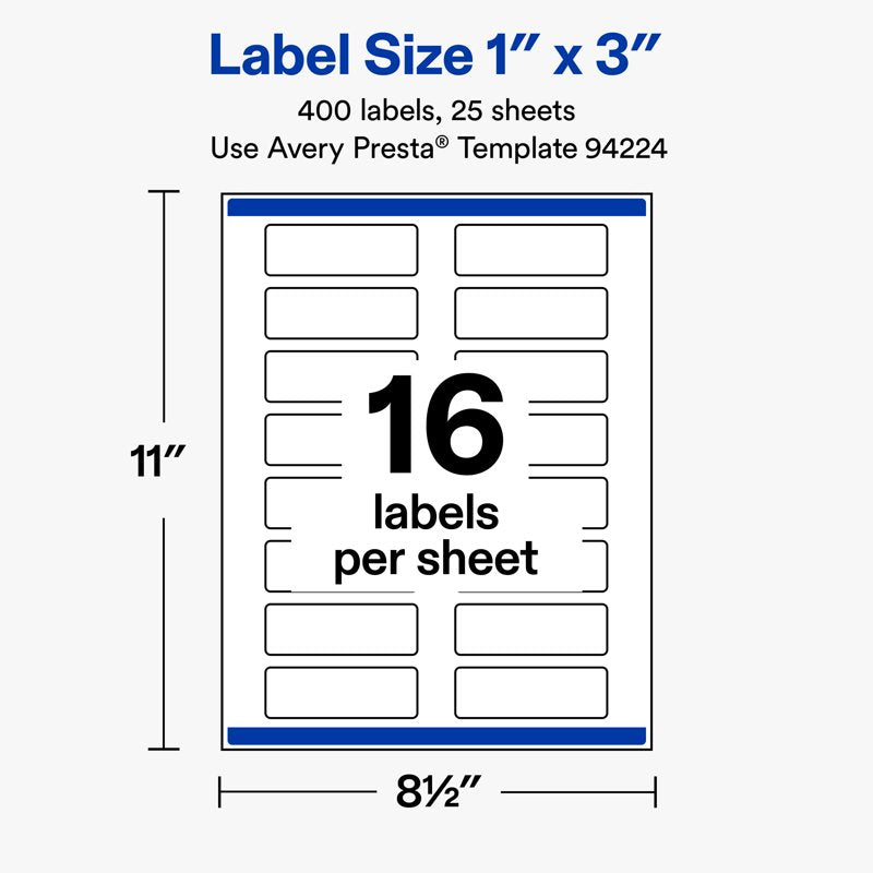 White Rectangle Labels for Printing - Matte Finish, Permanent Adhesive, Customizable Sizes