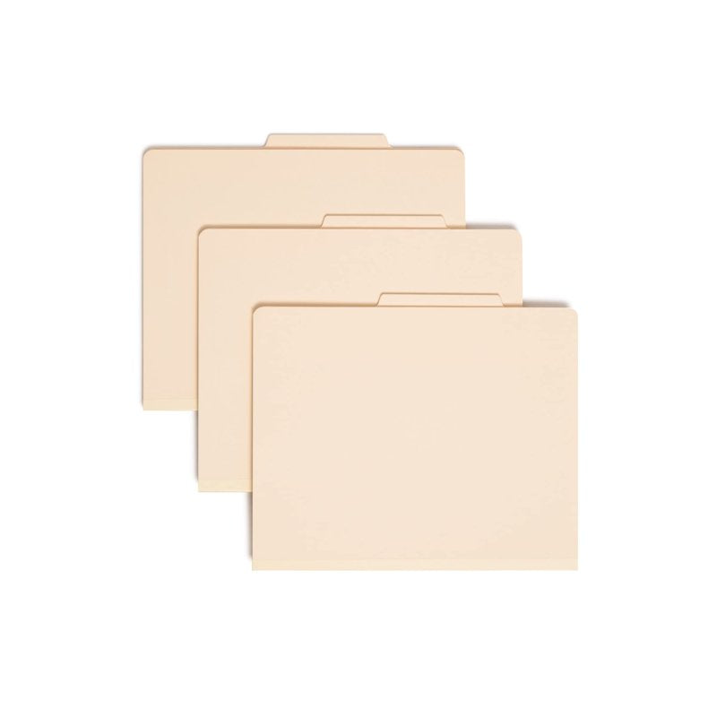 Manila File Folders with Divider, 2-Inch Expansion, Letter Size, Pack of 10