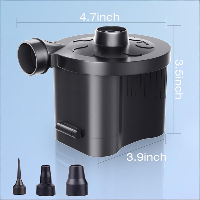 Portable Electric Air Pump for Inflatables - Battery Operated Inflator & Deflator for Pool Toys, Air Mattresses & Camping Gear
