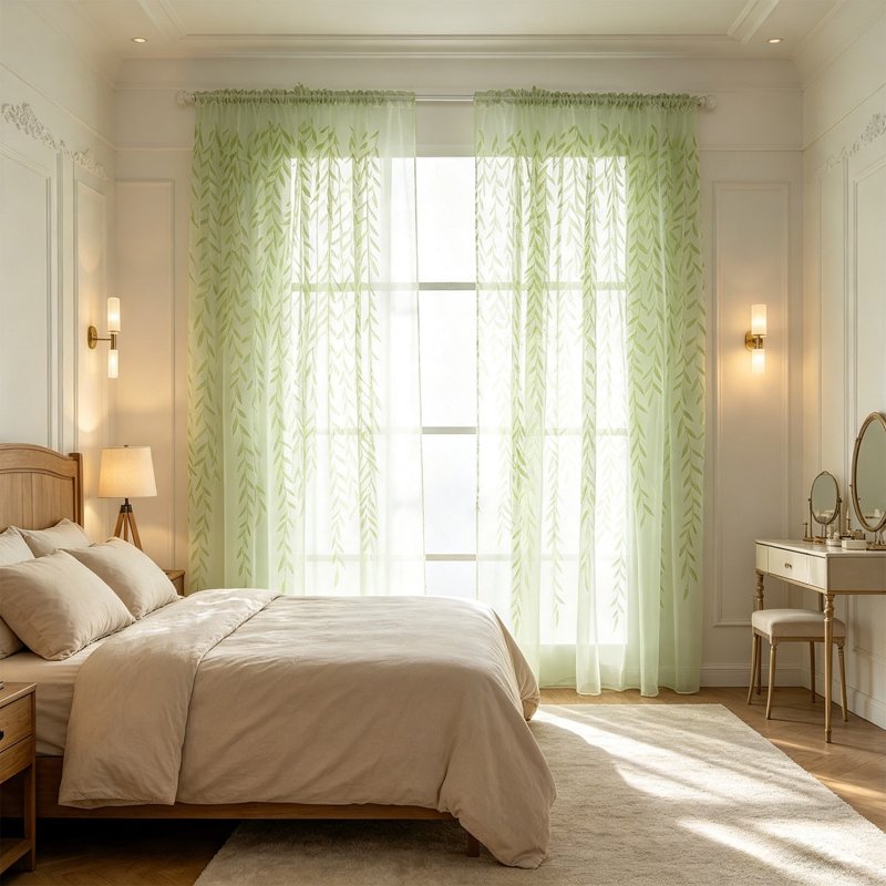Light Filtering Sheer Curtains for Windows & Room Dividers - 78 Inch Length