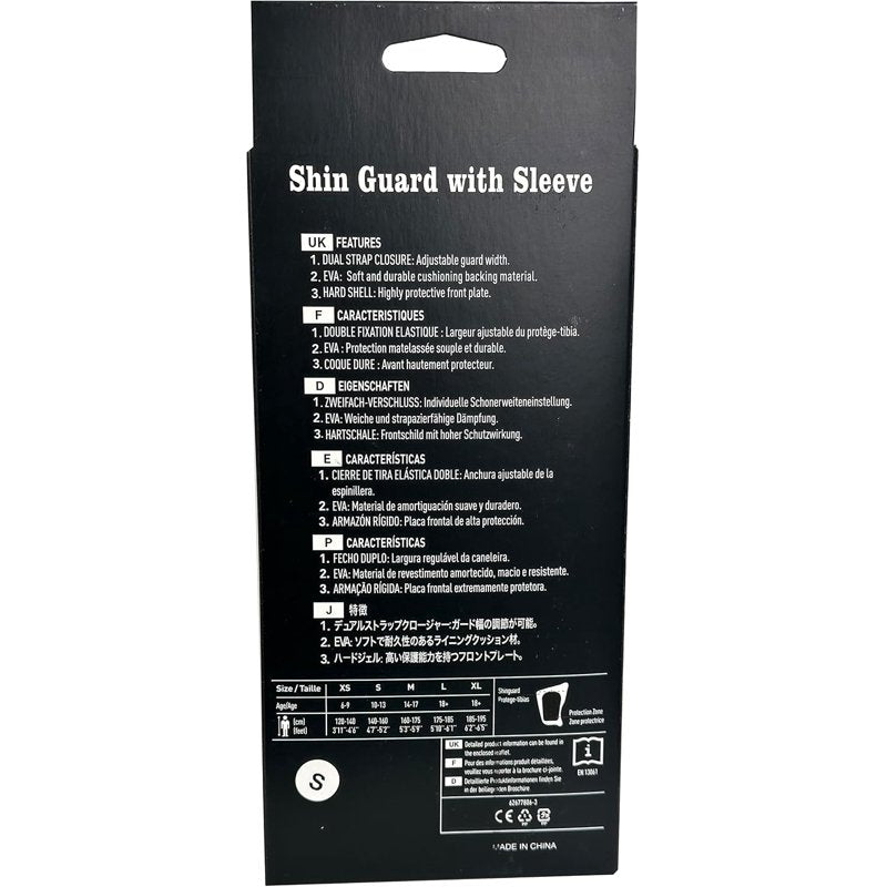 Youth Soccer Shin Guards with Sleeve – Medium, Red (M)