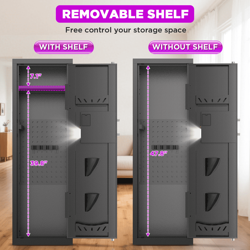 8-10 Gun Safe with Quick Access Digital Lock and Removable Shelves
