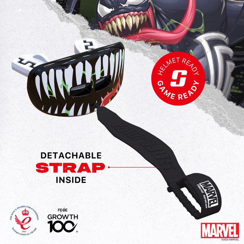 Football Mouth Guard with Detachable Strap - Impact Protection & Breathing Ventilation