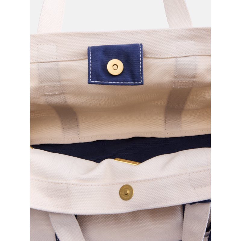 Women's Canvas Tote Bag with Charm - Multiple Colors