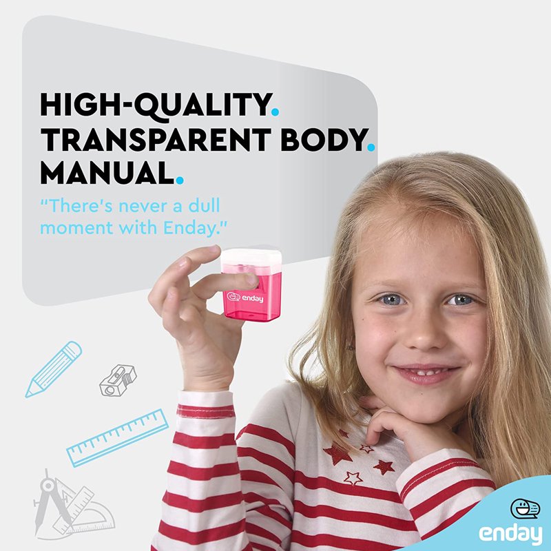 Dual Manual Pencil Sharpener for Colored and Large Pencils - Pink