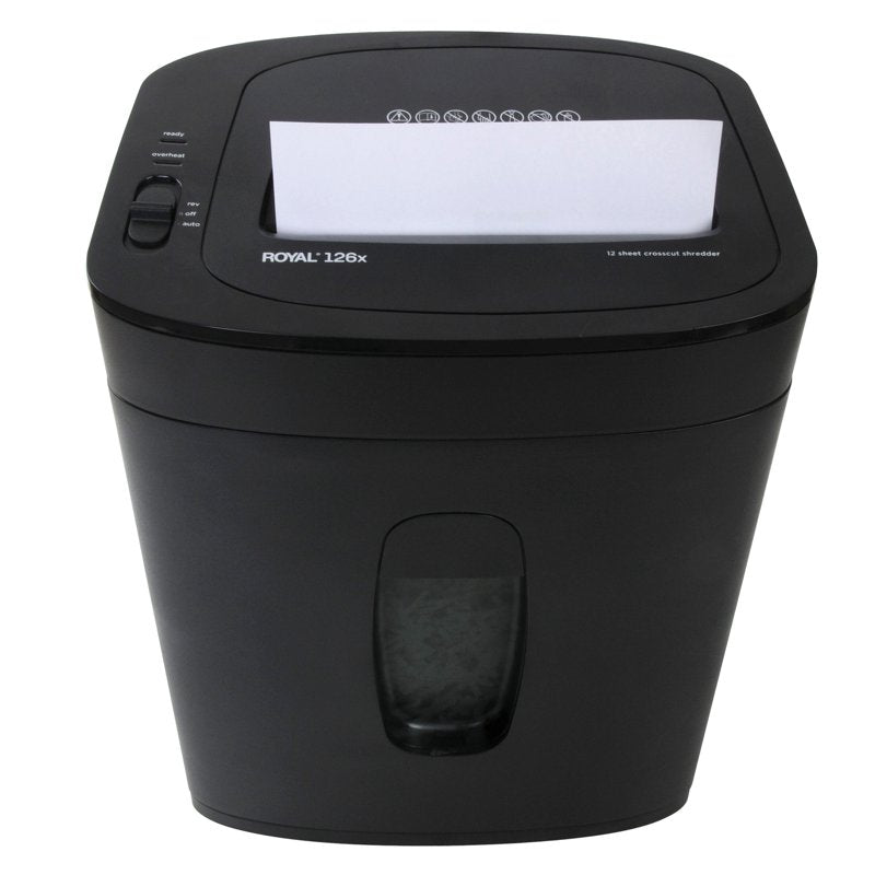 Cross Cut Paper Shredder 12-Sheet Capacity with Credit Card Staples 5 Gallon Wastebin