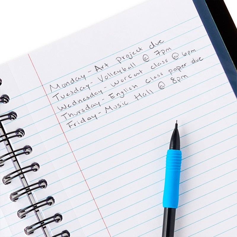 5-Subject Poly Notebook with Repositionable Dividers - 6x8.26 Black, 150 Sheets