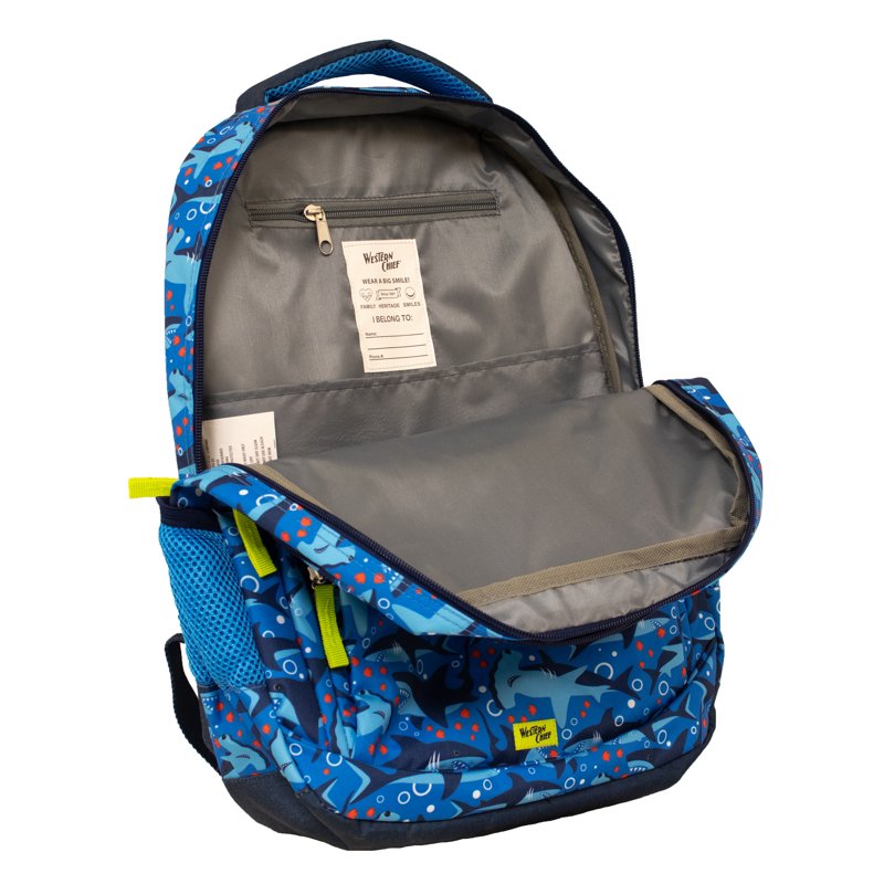 Kids' Shark Backpack Bundle with Lunch Box & Pencil Pouch - Water-Resistant & Adjustable Straps