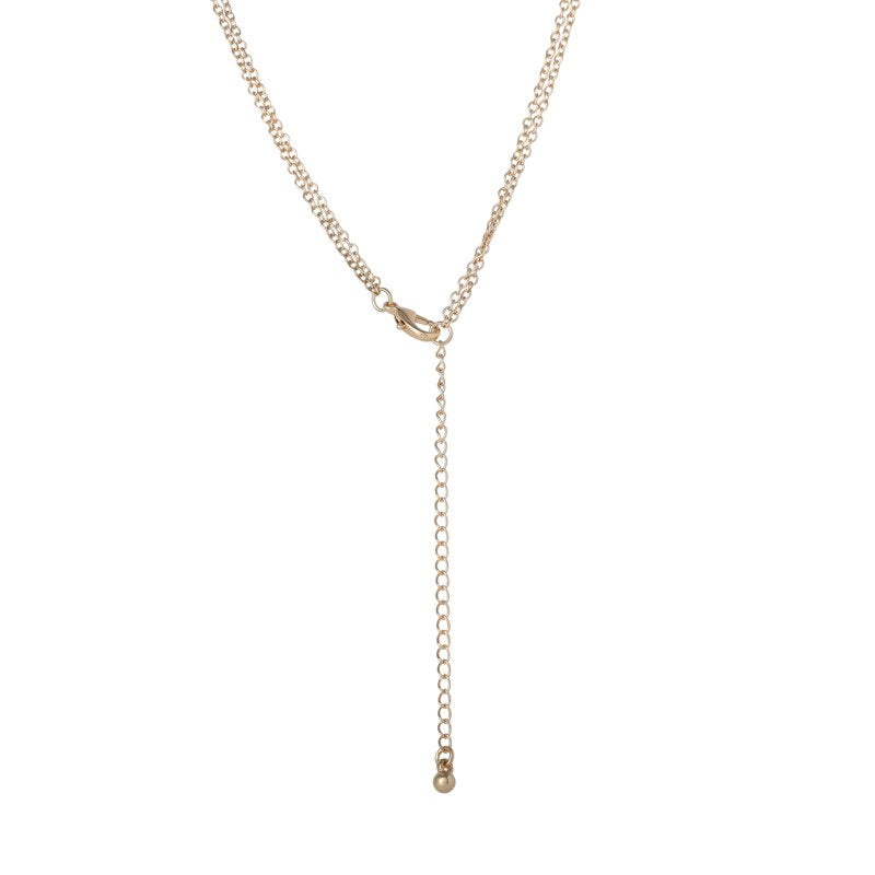 Women's Layered Beaded Heart Necklace with Adjustable Chain - Fashion Jewelry