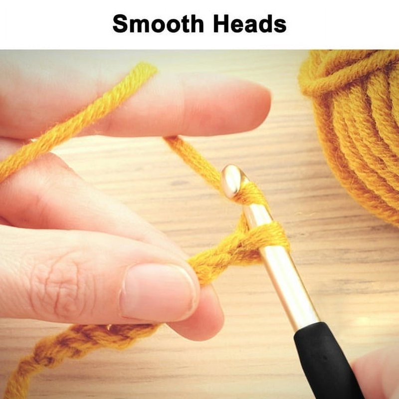 12-Piece Ergonomic Crochet Hooks Set for Arthritis Relief - Soft Handles, Versatile Sizes