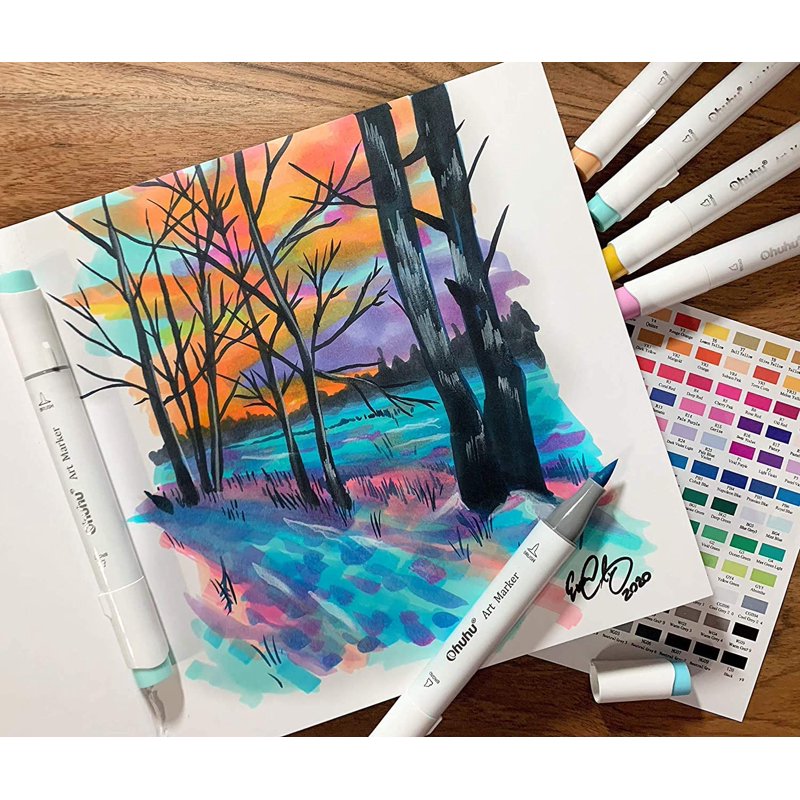 Large Hardcover Sketchbook with Marker Paper - 78 Sheets, 8.3x11.7 Inches