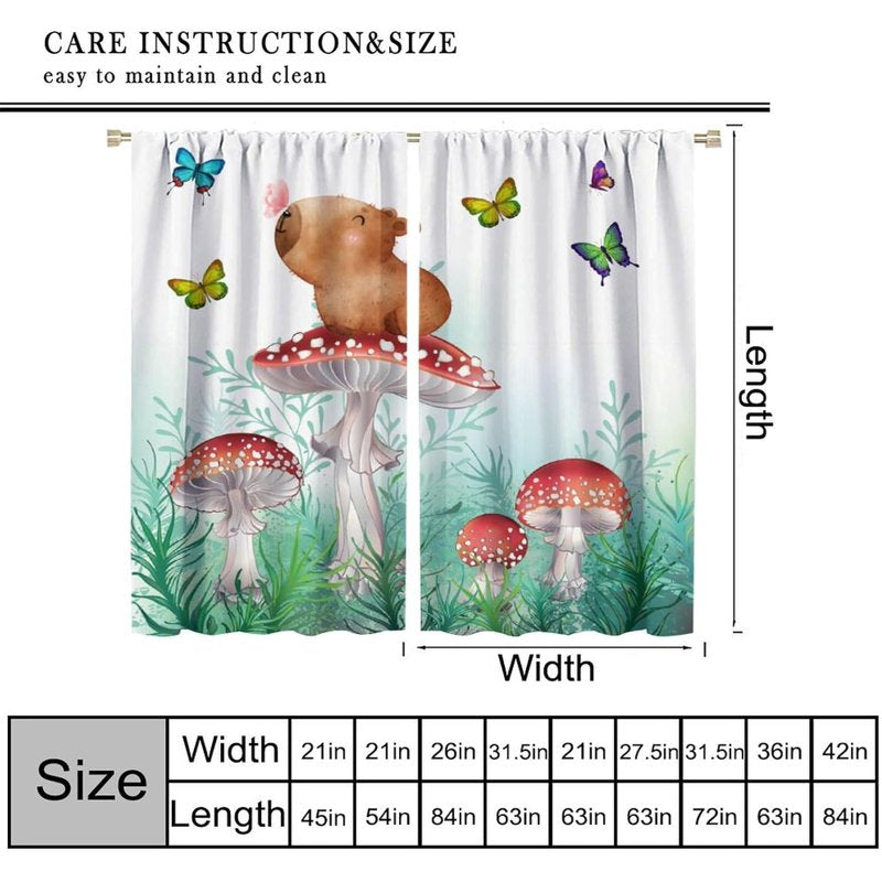 Kids Cartoon Animal Curtains Set - Insulated Window Drapes for Nursery & Bedroom