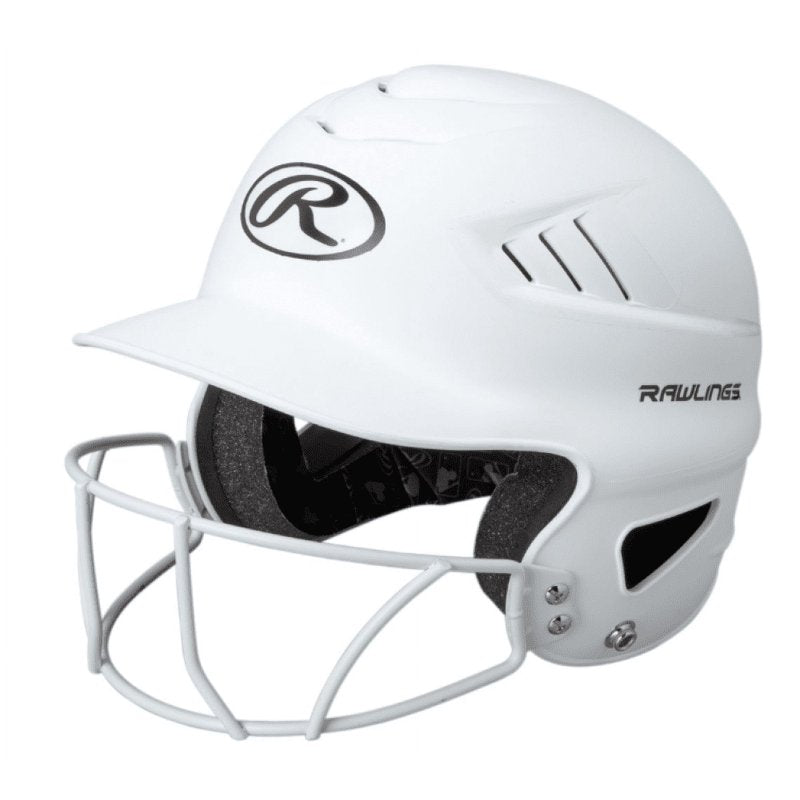 (2 Pack) Rawlings Fastpitch Softball Helmet with Face Guard - Coolflo Venting, Matte White
