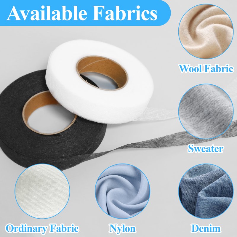Iron-On Hem Tape for Fabric Repair and DIY Clothing - 6 Rolls
