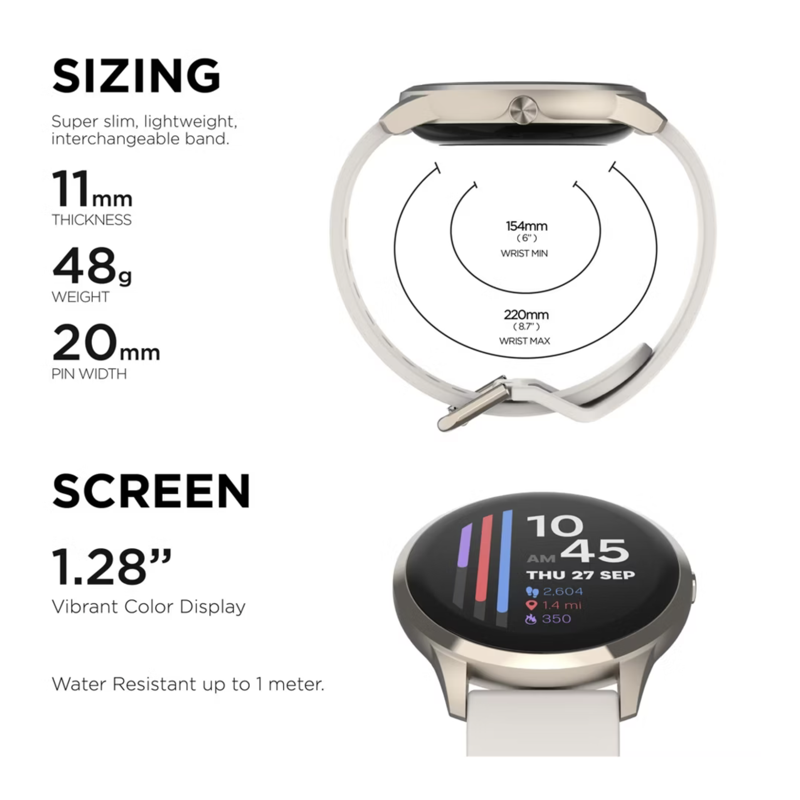 Sport Smartwatch with Titanium Case & Strap Fitness Tracker