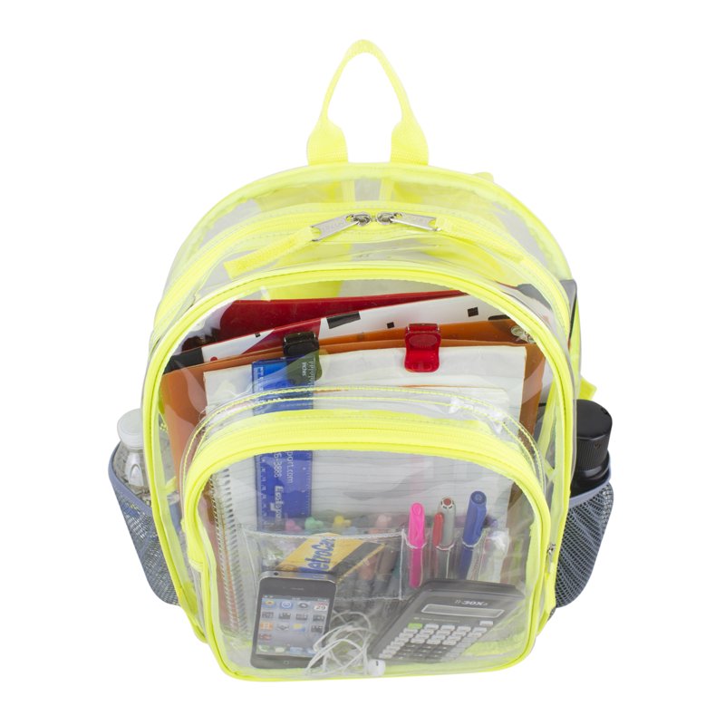 Unisex Clear Backpack & Drawstring Bag Set - Lightweight, Versatile Travel Gear