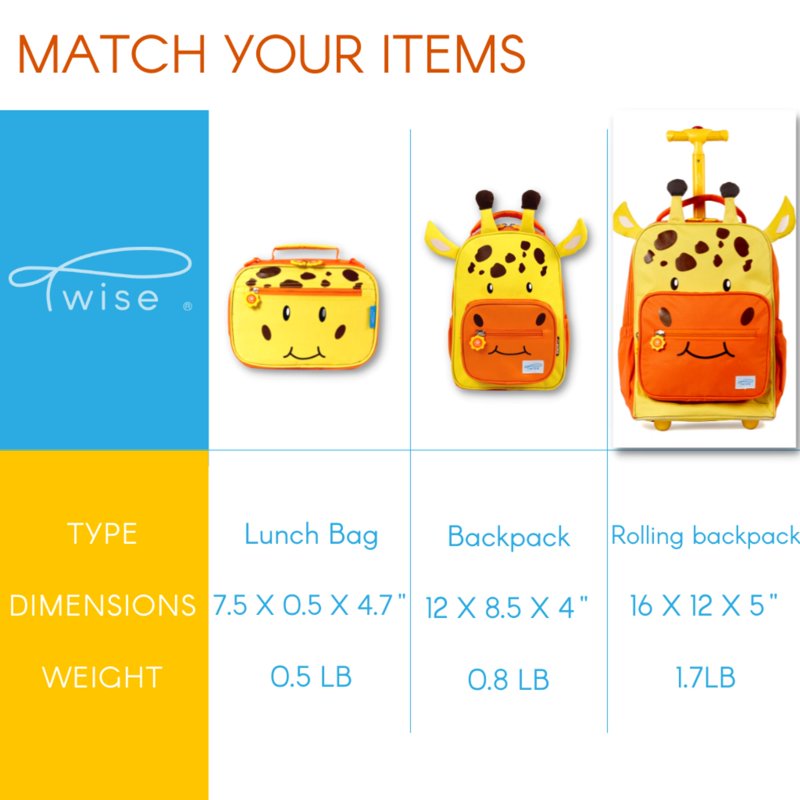 Kids Preschool Backpack with Animal Design, Giraffe & Other Variants