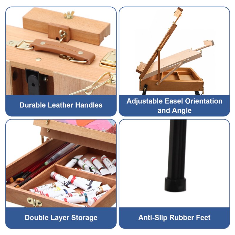 Lightweight French Style Artist Easel with Aluminum Tripod & Storage Drawer