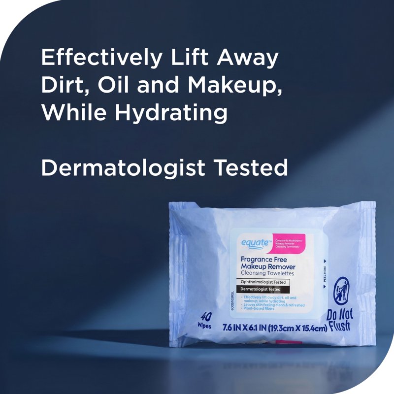 Fragrance Free Makeup Remover Cleansing Towelettes - 80 Count