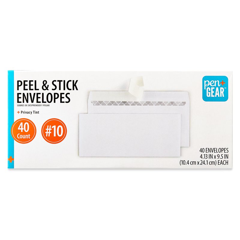 Office Envelopes – Privacy Tint Peel and Stick #10 White 4.13x9.5 Inches, 40 Pack