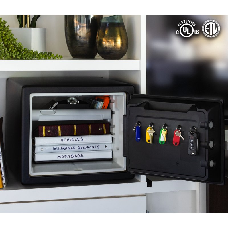Fireproof Waterproof Security Safe with Combination & Dual Key Lock - 0.81 Cu Ft