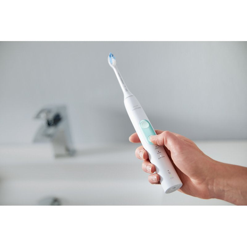 Electric Toothbrush with Pressure Sensor and 3 Modes - Rechargeable, White Mint